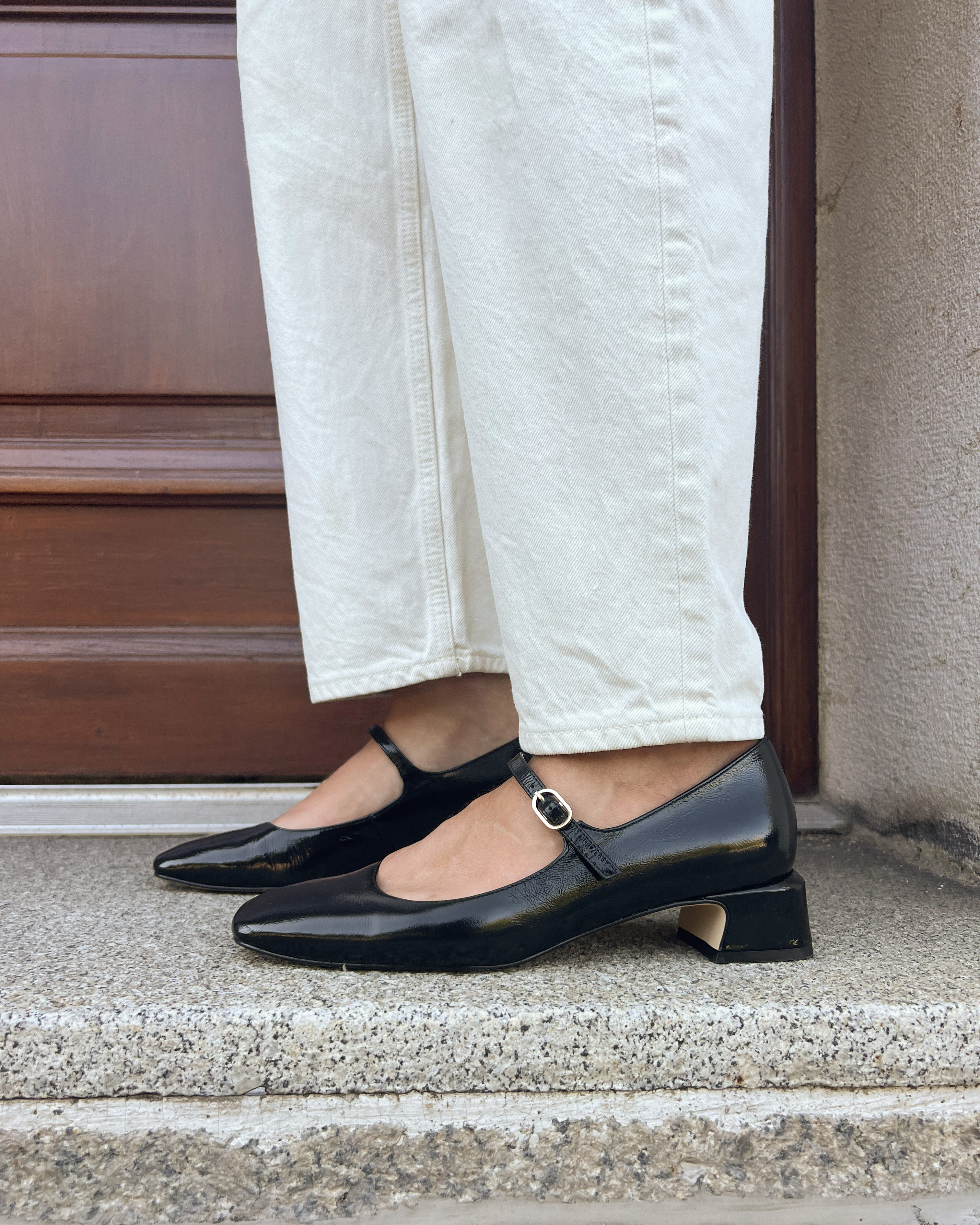 Zwarte lakleren Mary Jane pumps